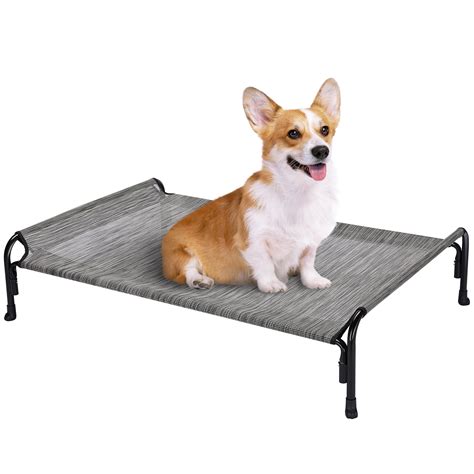 Veehoo elevated dog bed - Veehoo Outdoor Elevated Dog Bed, Cooling Raised Dog Cots Beds with No-Slip Feet, Durable Pet Bed for Large Medium Dogs, Washable & Chew Proof Mesh Fabric Cots for Indoor Outdoor, Large, Black Silver 4.5 out of 5 stars 215